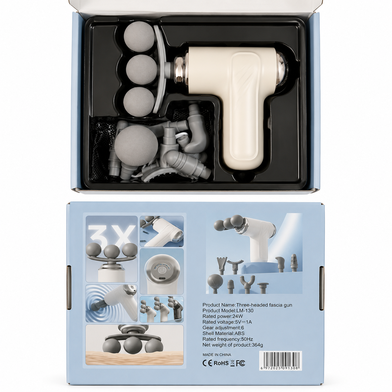 Mini Fascia Massage Gun – ৬ স্পিড পোর্টেবল ডিপ টিস্যু মাসল ম্যাসাজার