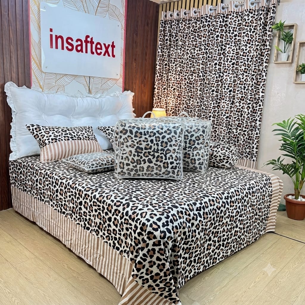 প্রিমিয়াম কটন ফ্লোরাল প্রিন্ট ৫ পিস কম্ফর্টার সেট